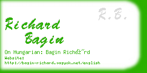 richard bagin business card